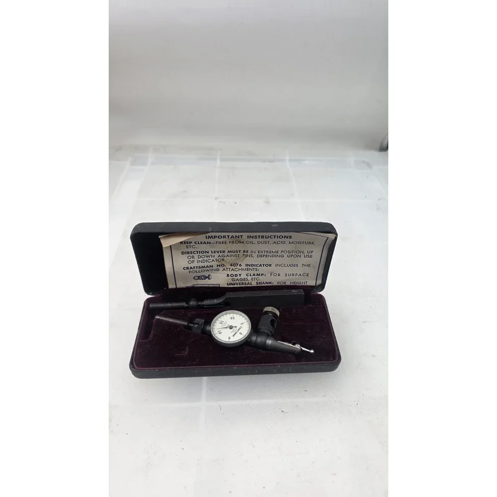 Vtg Sears Craftsman No. 9-4076 Jeweled Bearing Dial Test Indicator Original Case